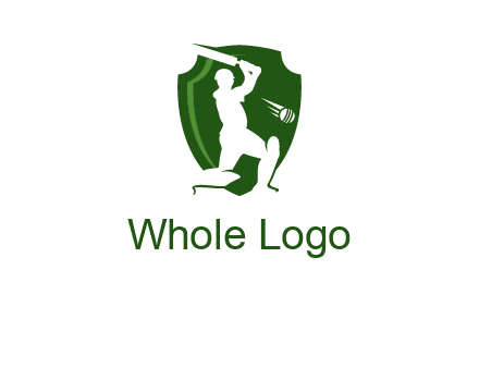 cricket player in shield logo