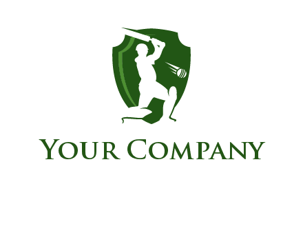 cricket player in shield logo