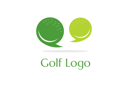 golf ball speech bubbles logo
