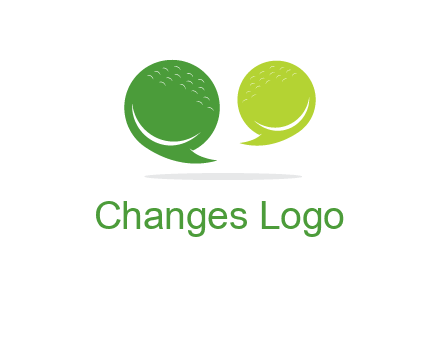 golf ball speech bubbles logo