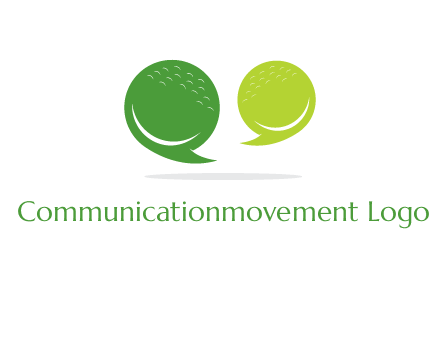 golf ball speech bubbles logo