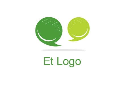 golf ball speech bubbles logo