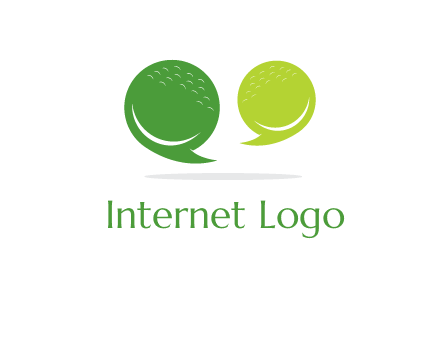 golf ball speech bubbles logo