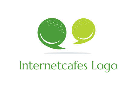 golf ball speech bubbles logo