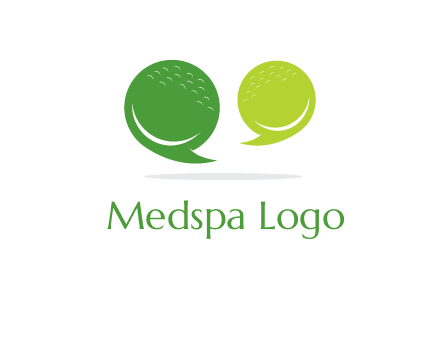 golf ball speech bubbles logo
