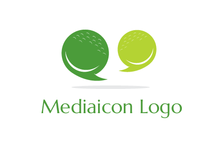 golf ball speech bubbles logo
