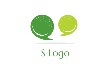 golf ball speech bubbles logo