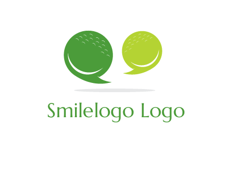 golf ball speech bubbles logo
