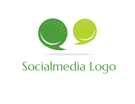 golf ball speech bubbles logo