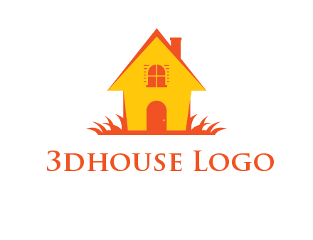 shack on grass vector