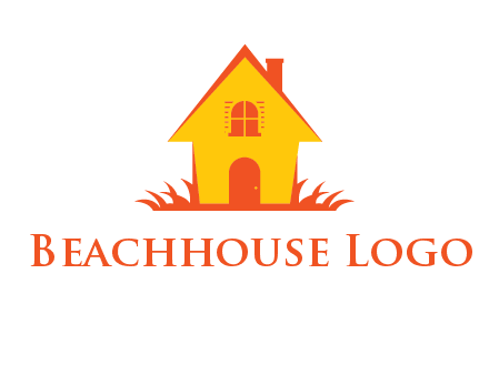 shack on grass vector