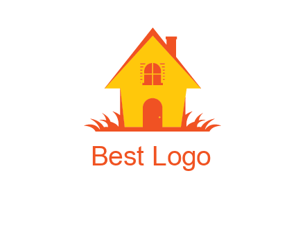 shack on grass vector