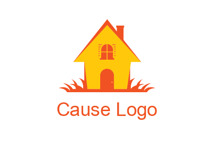 shack on grass vector