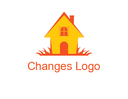 shack on grass vector