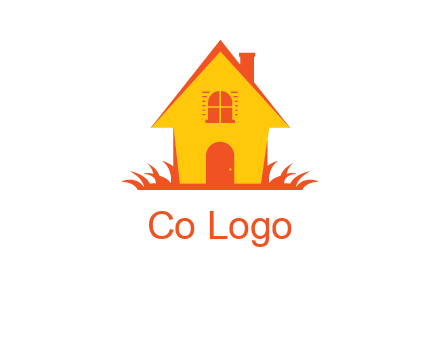 shack on grass vector