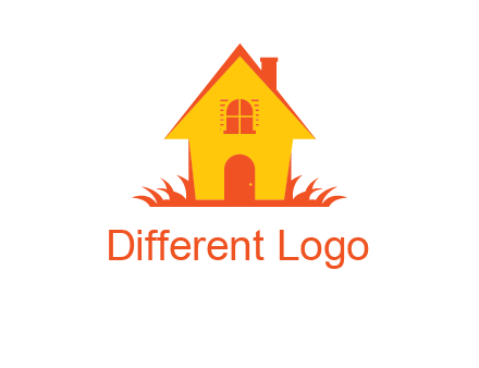 shack on grass vector