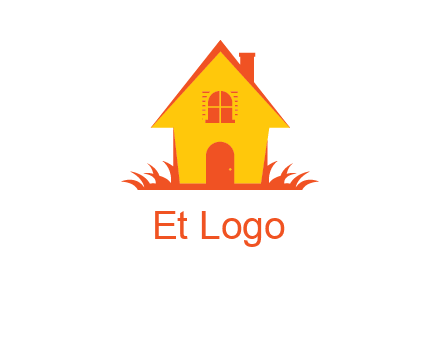 shack on grass vector