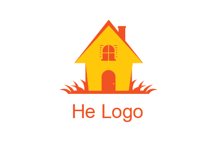 shack on grass vector