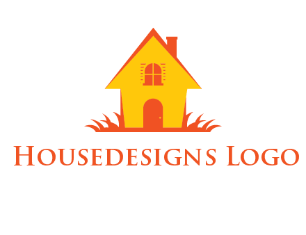 shack on grass vector