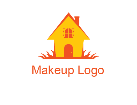 shack on grass vector