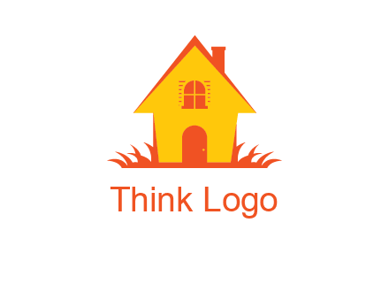 shack on grass vector