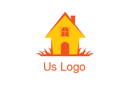 shack on grass vector