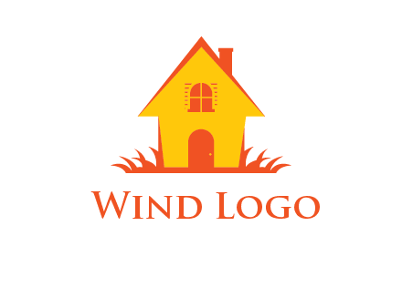 shack on grass vector