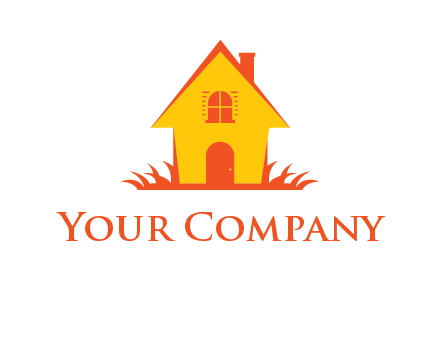 shack on grass vector