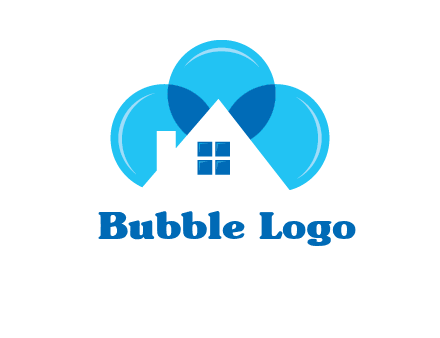 house and bubbles graphic