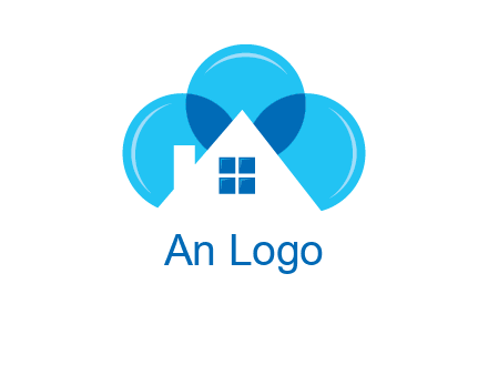 house and bubbles graphic