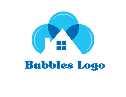 house and bubbles graphic