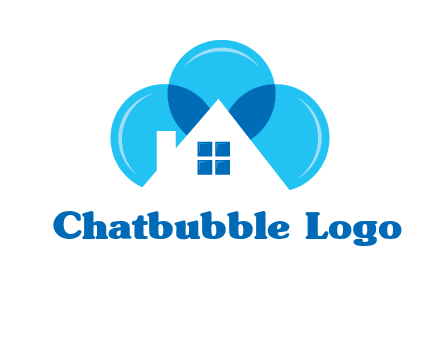 house and bubbles graphic