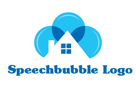 house and bubbles graphic