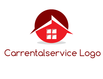 Abstract roof and window in circle logo