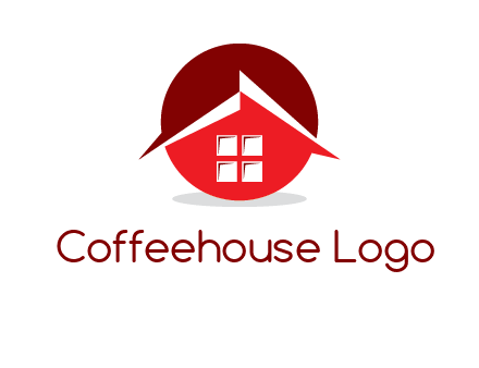Abstract roof and window in circle logo