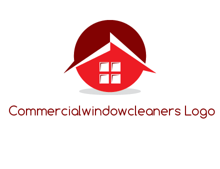 Abstract roof and window in circle logo