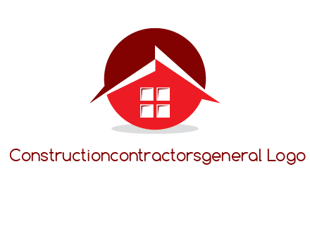 Abstract roof and window in circle logo