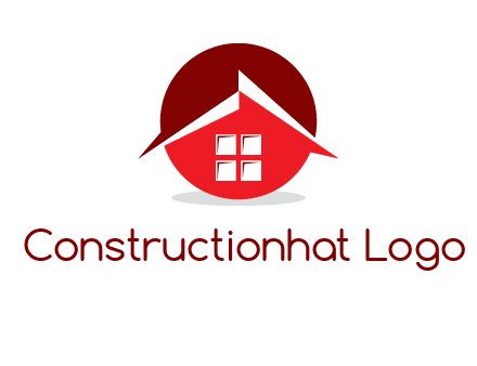 Abstract roof and window in circle logo