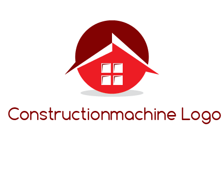 Abstract roof and window in circle logo