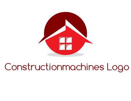 Abstract roof and window in circle logo