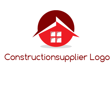 Abstract roof and window in circle logo