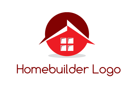 Abstract roof and window in circle logo