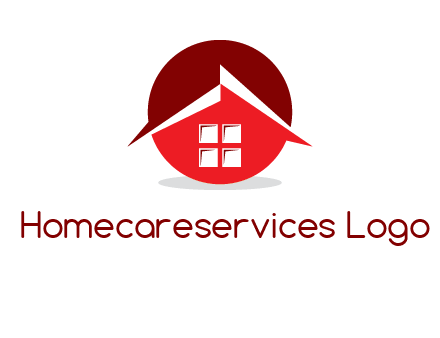 Abstract roof and window in circle logo