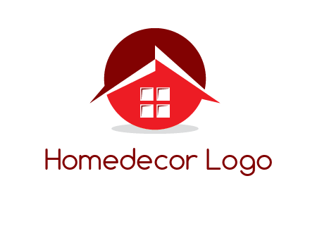 Abstract roof and window in circle logo