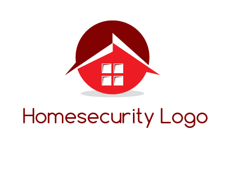 Abstract roof and window in circle logo