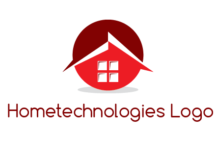 Abstract roof and window in circle logo