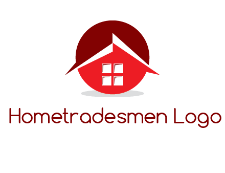Abstract roof and window in circle logo