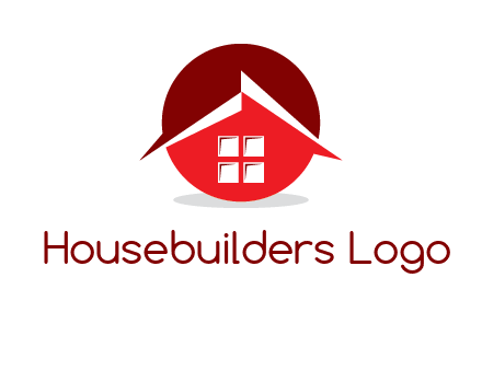 Abstract roof and window in circle logo