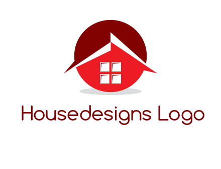 Abstract roof and window in circle logo