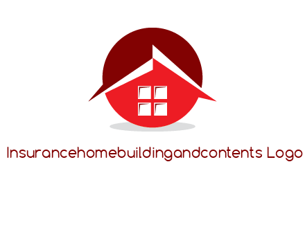 Abstract roof and window in circle logo